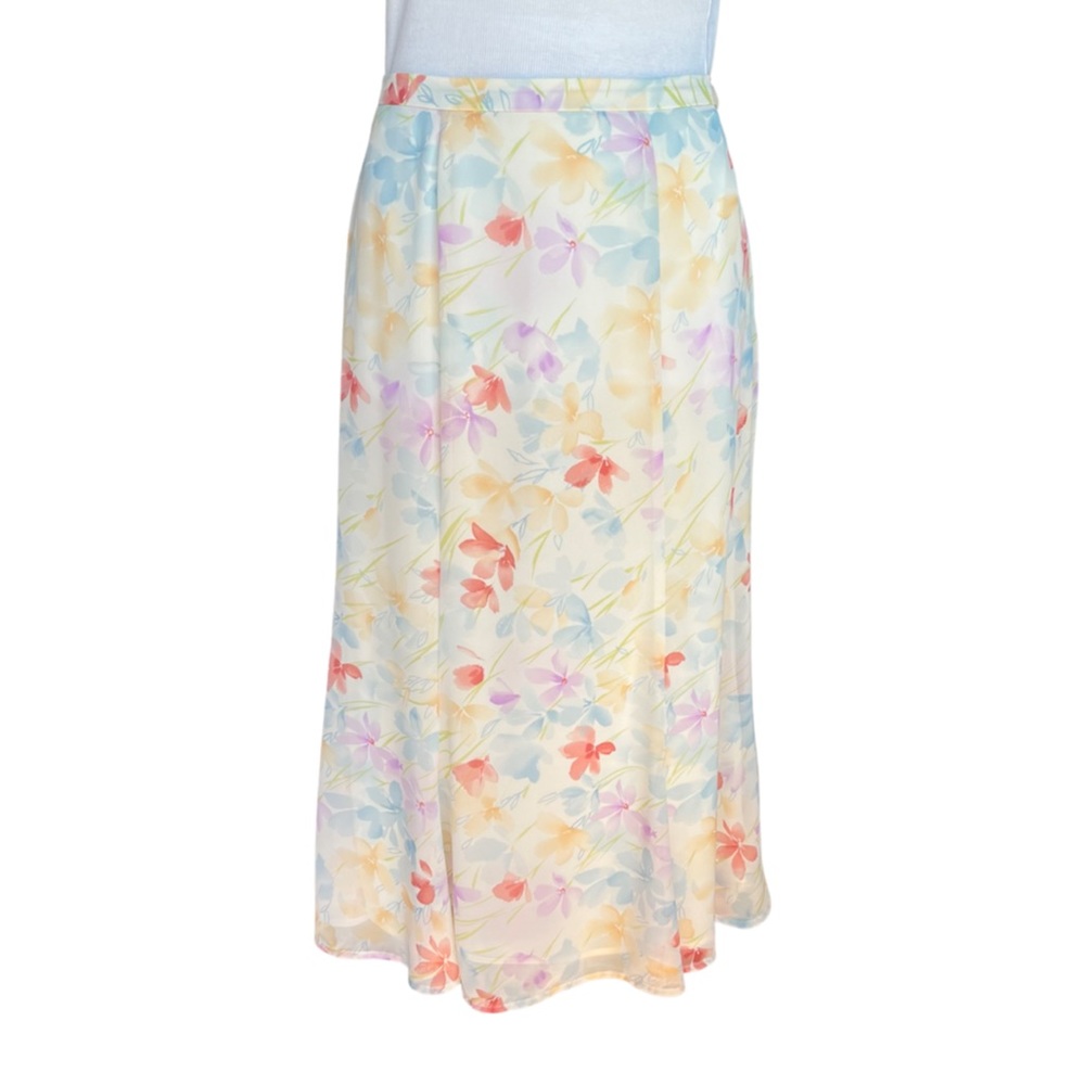 Leslie Fay Pastel Floral Y2K Skirt Size 6P